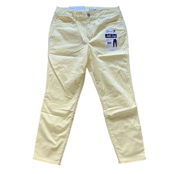 NEW Seven7 Limited Edition Lemon Yellow Ankle Cropped Jeans - Picture 5 of 7